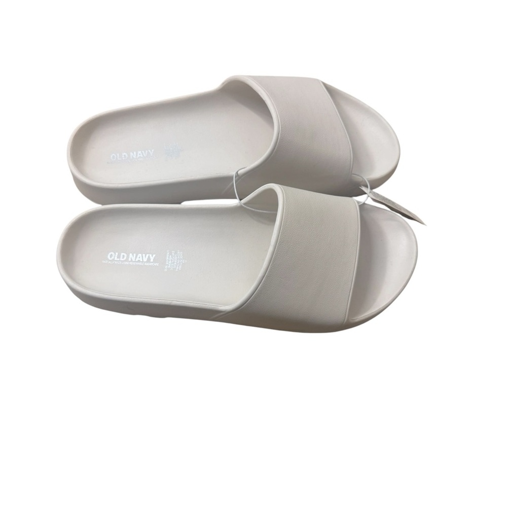Old Navy | NEW Women's Cream Slide Sandals - Slip-On Pool Slides SIZE 11